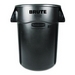 Rubbermaid Brute Vented Trash Receptacle, Round, 44 gal, Black